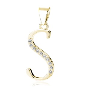 Pandantiv placat cu aur galben initiala litera S din argint cu pietre DiAmanti LZ0002G_S-DIA (Argint 925‰ 0,8 g.) Pandantiv placat cu aur galben initiala litera S din argint cu pietre DiAmanti LZ0002G_S-DIA (Argint 925‰ 0,8 g.)
